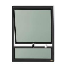 Janela de Alumínio Maxim-ar com Bandeira 80x60cm Vidro Mini Boreal Plu