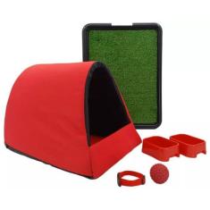 Kit Cachorro Gato Cama Caminha Iglu Sanitário Grama Sintética Médio - 