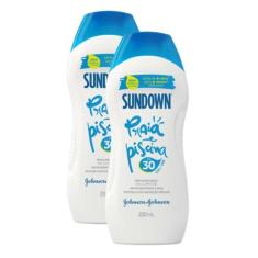 Kit 2 Protetor Solar Sundown Praia e Piscina FPS 30 Loção 200ml
