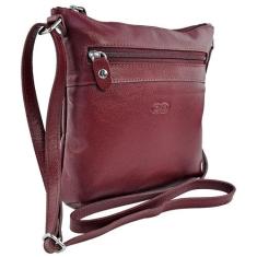 Bolsa Transversal CRAVO em Couro Galvani, Vinho