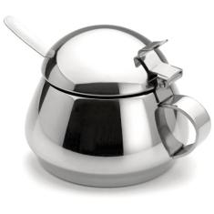 Açucareiro 250g Com Tampa E Colher Porta Açúcar Lyr Aço Inox - Forma