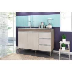 Balcão Para Cozinha 119Cm Karen Com 2 Portas E 3 Gavetas