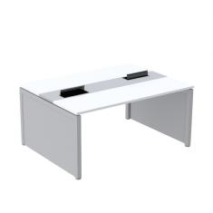 Mesa De Plataforma Dupla Para 2 Pessoas Corporativa 160x120/2p Branco/cinza