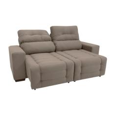 Sofá Retrátil e Reclinável 3 Lugares Blenda II Suede Castanho - Mobly
