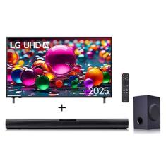 Combo Smart TV LG UHD AI 4K UA85 de 55 polegadas 2025 + Soundbar LG SQC1 160W RMS, Bluetooth, 2.1 Canais  - 55UA8550.SQC1