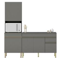 Paneleiro E Balcão Gabinete Com Tampo 120cm Lina K02 Gris - Mpozenato