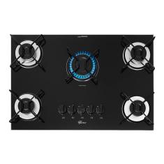 Cooktop a Gás Fischer Fit Line 5 Bocas Vidro Temperado com Acendimento Automático Preto Bivolt