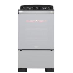 Fogão de Piso 4 Bocas Gás Dako Glass Grill Style Timer Mesa Vidro Temperado Acendimento Automático Preto Bivolt