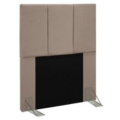 Cabeceira Cama Box Solteiro 90cm Pérola D10 Suede Bege