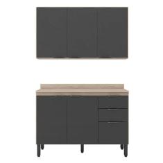 Cozinha Modulada Firenze FI0010 Avena Grafito - Demóbile