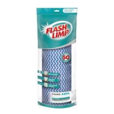 Panos Perfex Rolo Com 50Un Azul Multiuso Limpeza Flash Limp