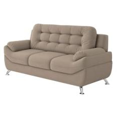Sofá 3 Lugares Linoforte Mercury Revestido em Tecido Suede Encosto Fixo - 200cm de Largura