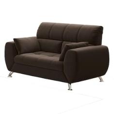 Sofá de 2 Lugares Linoforte Bélgica com 154 cm de Largura e Revestido em Tecido Suede