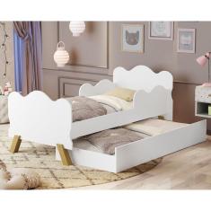Mini Cama Angel com Auxiliar em Mdf Branco