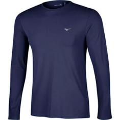 T-Shirt Ml Mizuno Nirvana, M, Azul Noite