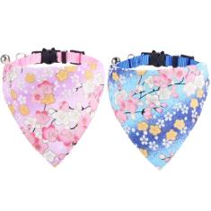 Coleiras para gatos com sino bandana ajustável para cães pequenos e meninas e meninos