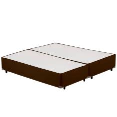 Cama Box Bipartido QUEEN  Corano Marrom  - 158x198