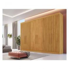 Guarda-roupa Casal 6 Portas 6 Gavetas Móveis Europa Ripado Potente Peroba