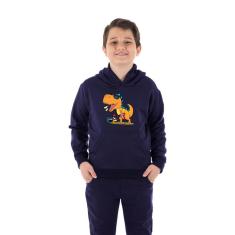 Moletom Canguru Infantil Menino Dino Guitarra Benellys-Masculino
