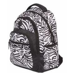 Mochila de Costas Preta e Branca Animal Print Zebra 48971 DMW