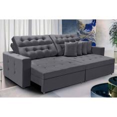 Sofá Texas Retrátil E Reclinával 3,00m-chumbo