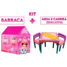 Barraca de Plástico Poliester e Mesinha de Brincadeiras - DM Toys e Tr