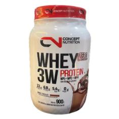 Whey 3w zero lactose 900g - concept nutrition, Morango
