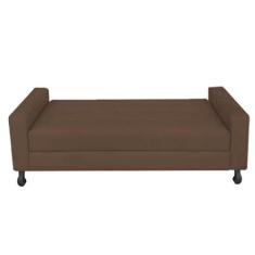 Recamier Calçadeira Sofá Damares 90 cm Solteiro Baú Quarto Sala Suede 