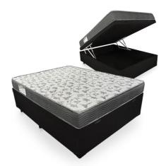 Cama Box Com Baú Casal Sintético + Colchão De Espuma D33 - Ortobom - I