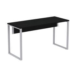 Mesa Escritório P25 TUB Pandin 120 cm (larg) Tampo MDP Preto Pé Aço Tubular Cinza