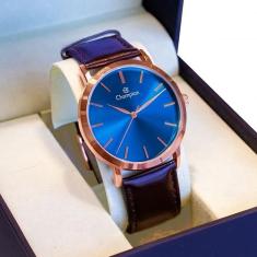 Relógio Masculino Champion Marrom Analógico Couro CN20677A