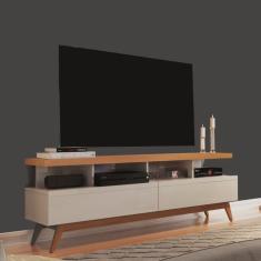 Rack Vivare 1.6 Wood Off White/Nature-Germai Móveis