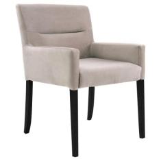 Poltrona Decorativa Sala de Estar Pés Preto Vicenza Veludo Nude G15 - 