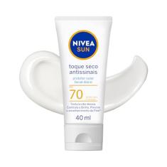 NIVEA SUN Protetor Solar Facial Toque Seco Antissinais FPS 70 40ml - Com muito alta proteção contra raios UVA/UVB, controla o brilho e previne o envelhecimento precoce