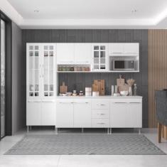Armário de Cozinha Modulada Completa Fidelitá Viena 5 Peças 260cm 13 P