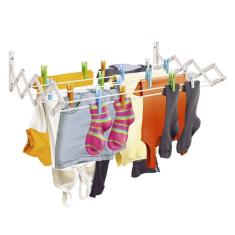 Varal sanfonado em aço branco  0,80m