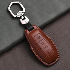 TPHJRM Capa de chave do porta-chaves do carro em couro, adequado para Ford Mondeo Edge F-150 Explorer 2014-2018