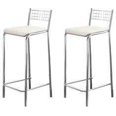 Banquetas Kit 2 Banquetas Genova Cromada Branco - Kappesberg