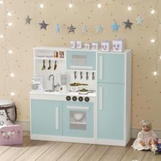 Cozinha Infantil Completa c/ Geladeira Mdf Perfeita Menta
