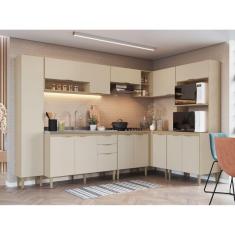 Cozinha Modulada 8 Peças 14 Portas 2 Gavetas Carol Mocca/Areia