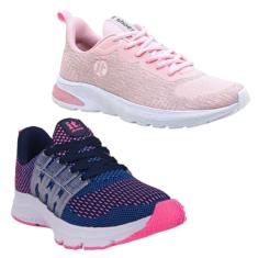 Tênis Feminino Running Esportivo Caminhada Academia Kit 2