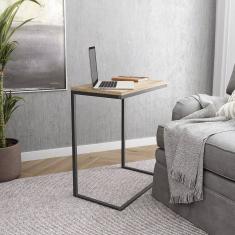 Mesa Lateral Soul para Notebook Ambiente Principal Escritório Preto /Amadeirado