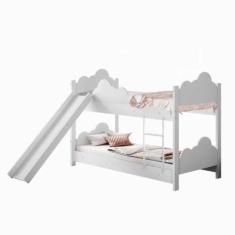 Beliche Sonho Doce Branca com Escorregador e Colchões - Mais de Casa