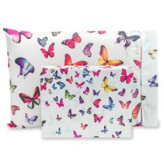 Lençol Solteiro 2 pçs c/ Ponto Palito Percal Estampado 180 fios - Dryk