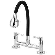 Misturador Gourmet Flexível de Cozinha 1/4 de Volta Mesa Preto c51 - F