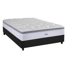 Cama Box Casal: Colchão Molas Ensacadas Herval Masterpocket Toledo + Base Crc Suede Gray(138X188)