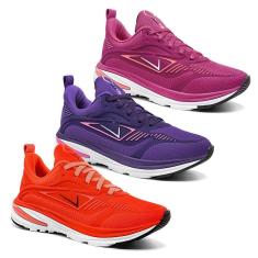 Kit 3 Tênis Feminino Vili Fusion Masculino para Caminhada Academia-Feminino