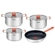 Jogo de Panelas 4 Peças Tefal Opti'space em Inox com Fundo Triplo, Ino