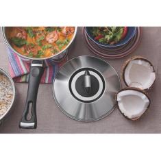 Jogo De Panelas Tramontina Solar Baquelite Em Aço Inox Fundo Triplo 6 