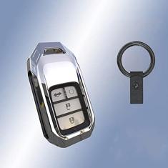 TPHJRM Tampa da chave da chave do carro em liga de zinco, adequado para Honda CRV Odyssey Accord 2013-2017 Chaveiro de proteção da chave do carro